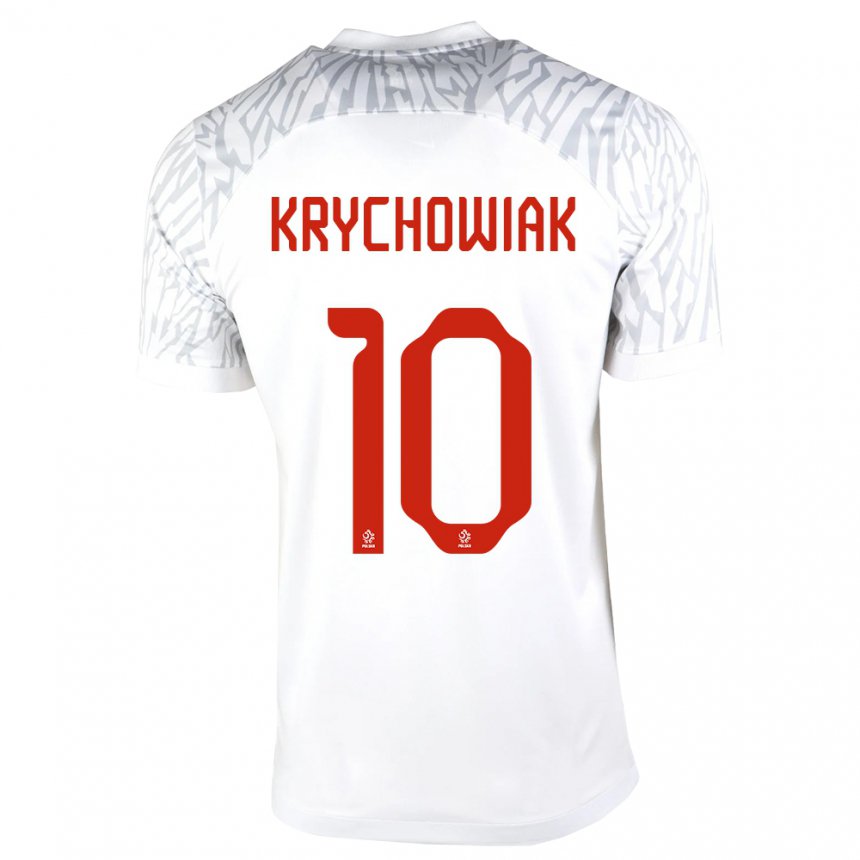 Kinder Polnische Grzegorz Krychowiak #10 Weiß Heimtrikot Trikot 22-24 T-shirt Belgien