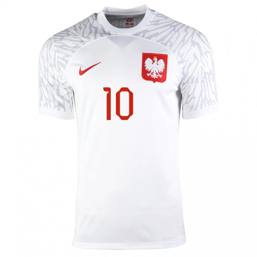 Kinder Polnische Grzegorz Krychowiak #10 Weiß Heimtrikot Trikot 22-24 T-shirt Belgien