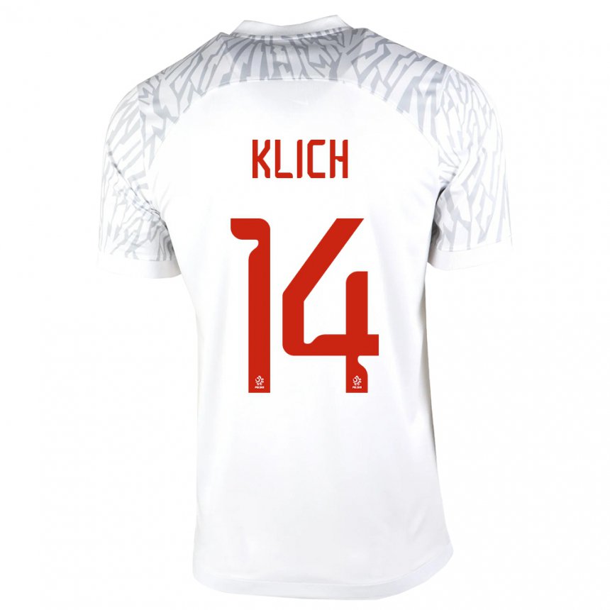 Kinder Polnische Mateusz Klich #14 Weiß Heimtrikot Trikot 22-24 T-shirt Belgien