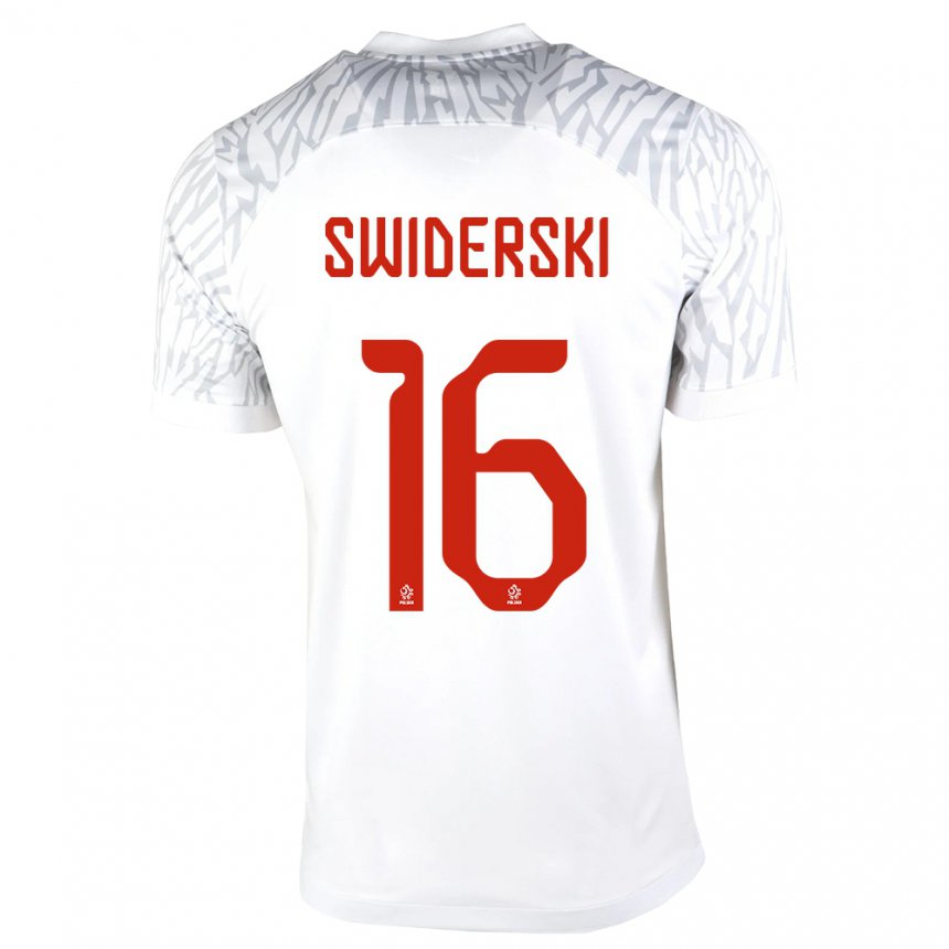 Kinder Polnische Karol Swiderski #16 Weiß Heimtrikot Trikot 22-24 T-shirt Belgien