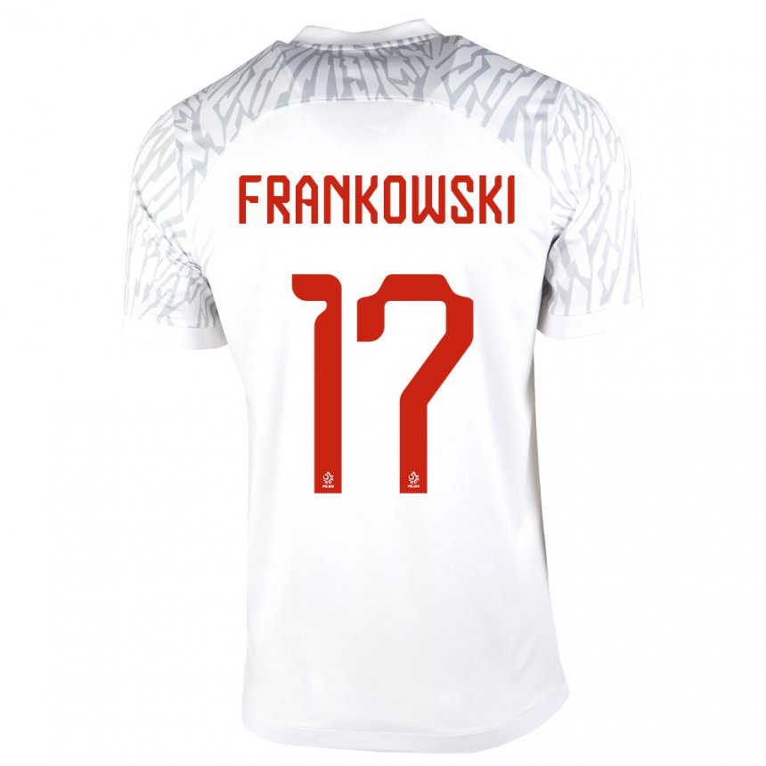 Enfant Maillot Pologne Przemyslaw Frankowski #17 Blanc Tenues Domicile 22-24 T-shirt Belgique