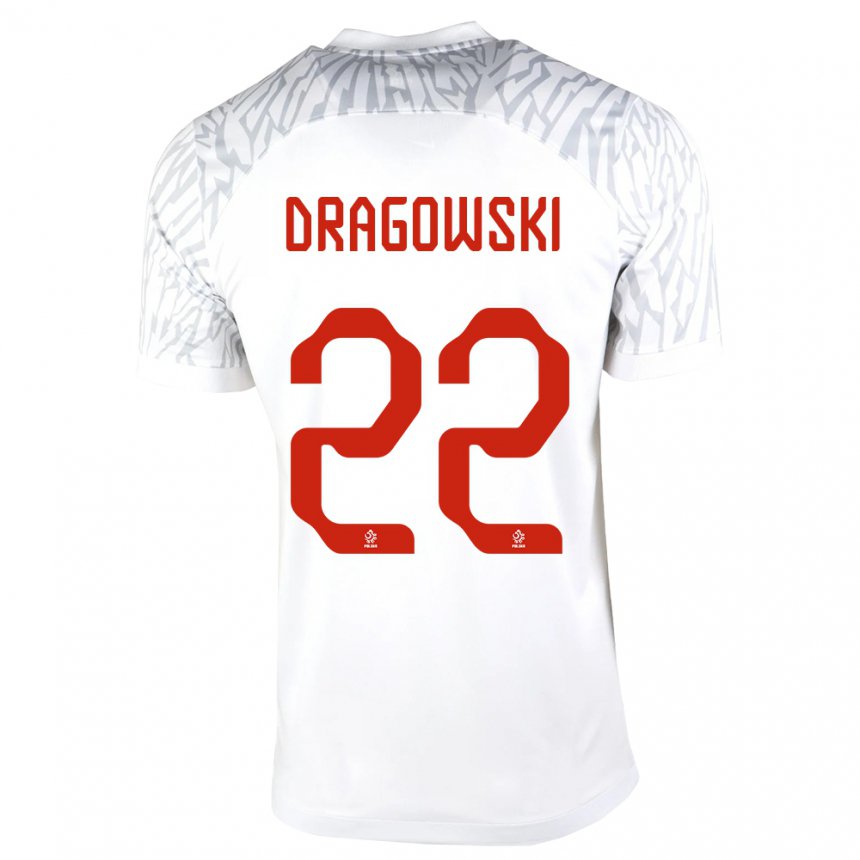 Kinder Polnische Bartlomiej Dragowski #22 Weiß Heimtrikot Trikot 22-24 T-shirt Belgien