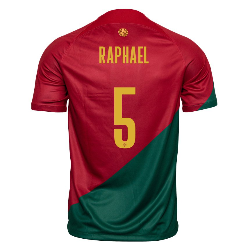 Kinder Portugiesische Raphael Guerreiro #5 Rot Grün Heimtrikot Trikot 22-24 T-shirt Belgien