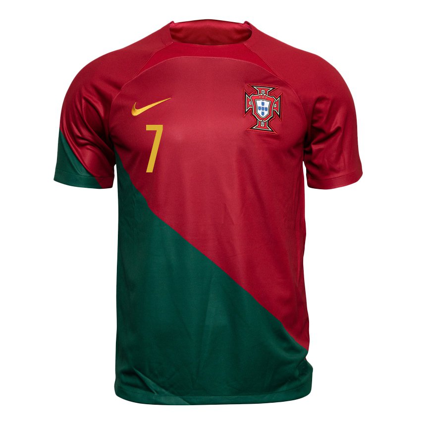 Kinder Portugiesische Cristiano Ronaldo #7 Rot Grün Heimtrikot Trikot 22-24 T-shirt Belgien
