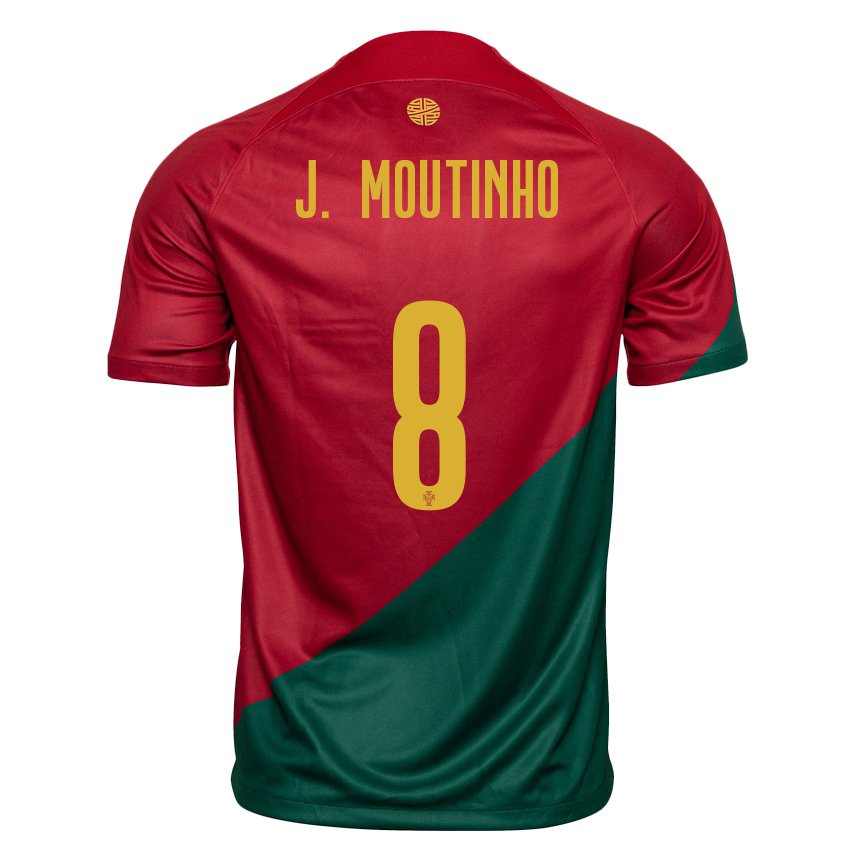 Kinder Portugiesische Joao Moutinho #8 Rot Grün Heimtrikot Trikot 22-24 T-shirt Belgien