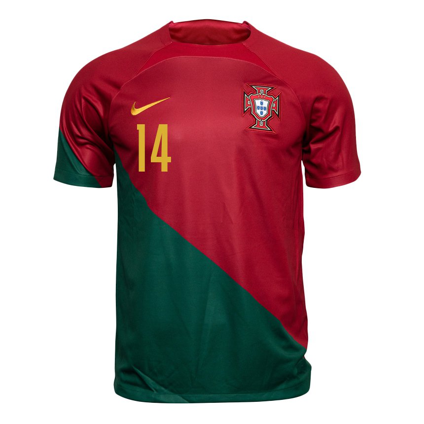 Kinder Portugiesische William Carvalho #14 Rot Grün Heimtrikot Trikot 22-24 T-shirt Belgien