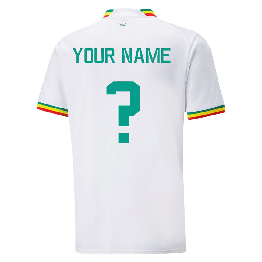Enfant Maillot Sénégal Votre Nom #0 Blanc Tenues Domicile 22-24 T-shirt Belgique