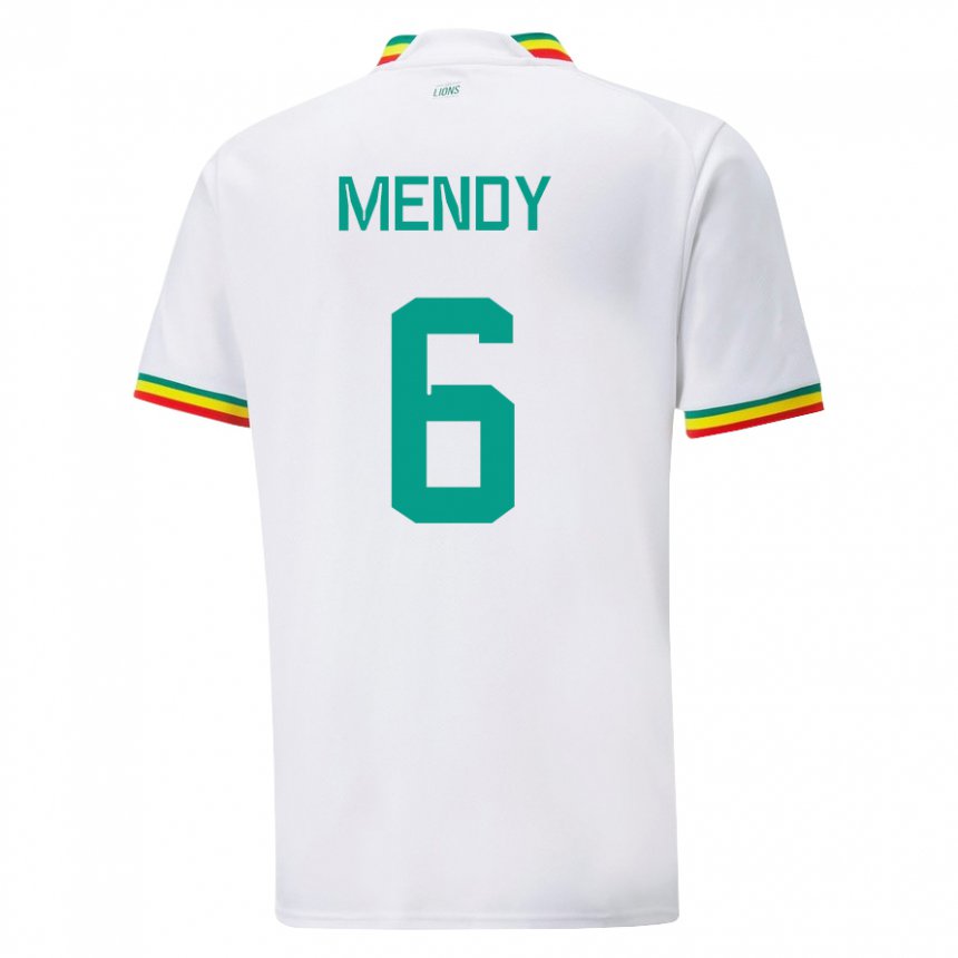 Enfant Maillot Sénégal Nampalys Mendy #6 Blanc Tenues Domicile 22-24 T-shirt Belgique