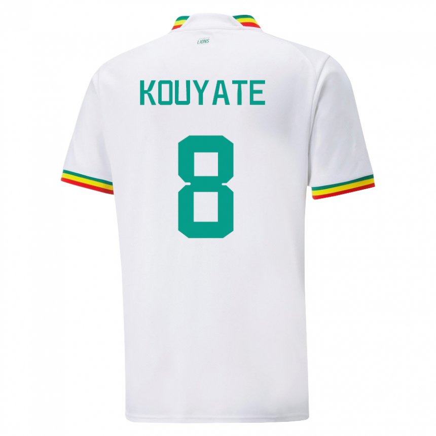 Kinder Senegalesische Cheikhou Kouyate #8 Weiß Heimtrikot Trikot 22-24 T-shirt Belgien