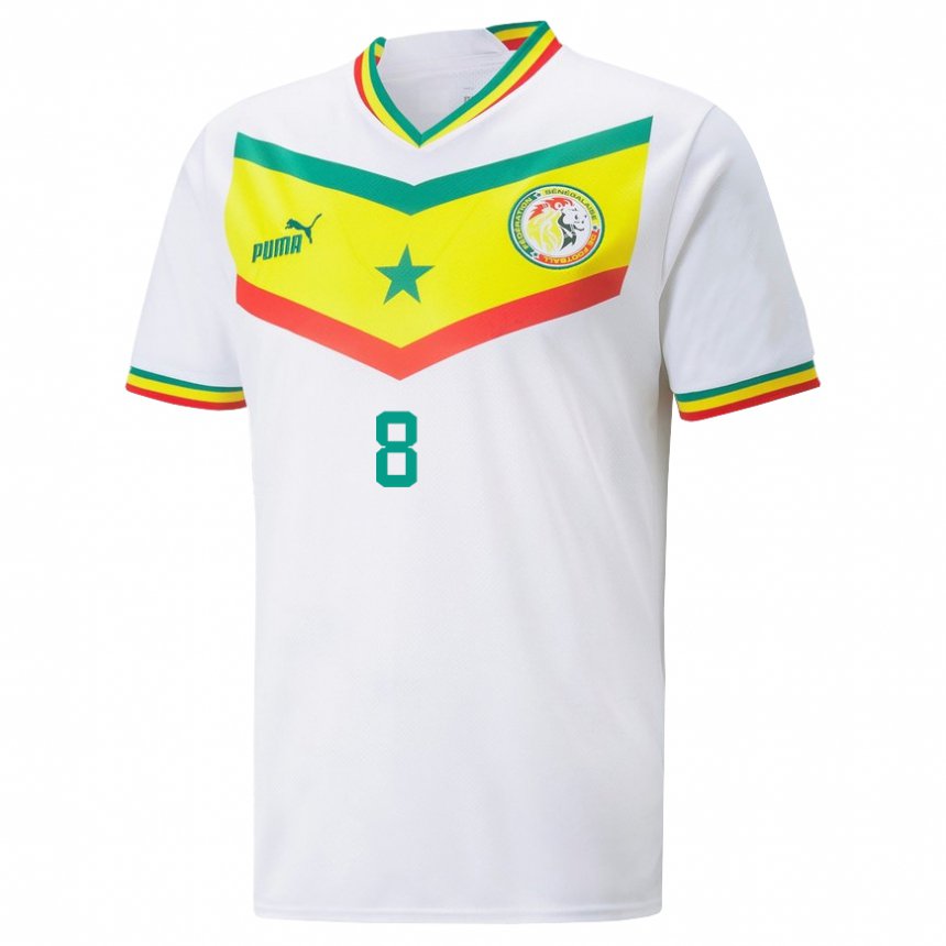 Kinder Senegalesische Cheikhou Kouyate #8 Weiß Heimtrikot Trikot 22-24 T-shirt Belgien