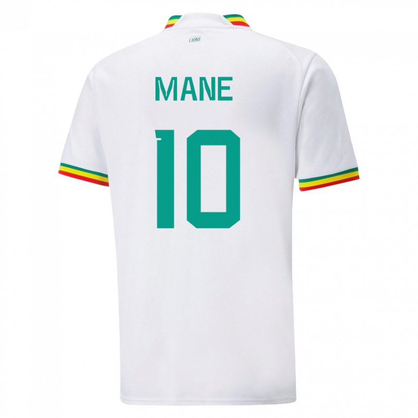 Enfant Maillot Sénégal Sadio Mane #10 Blanc Tenues Domicile 22-24 T-shirt Belgique