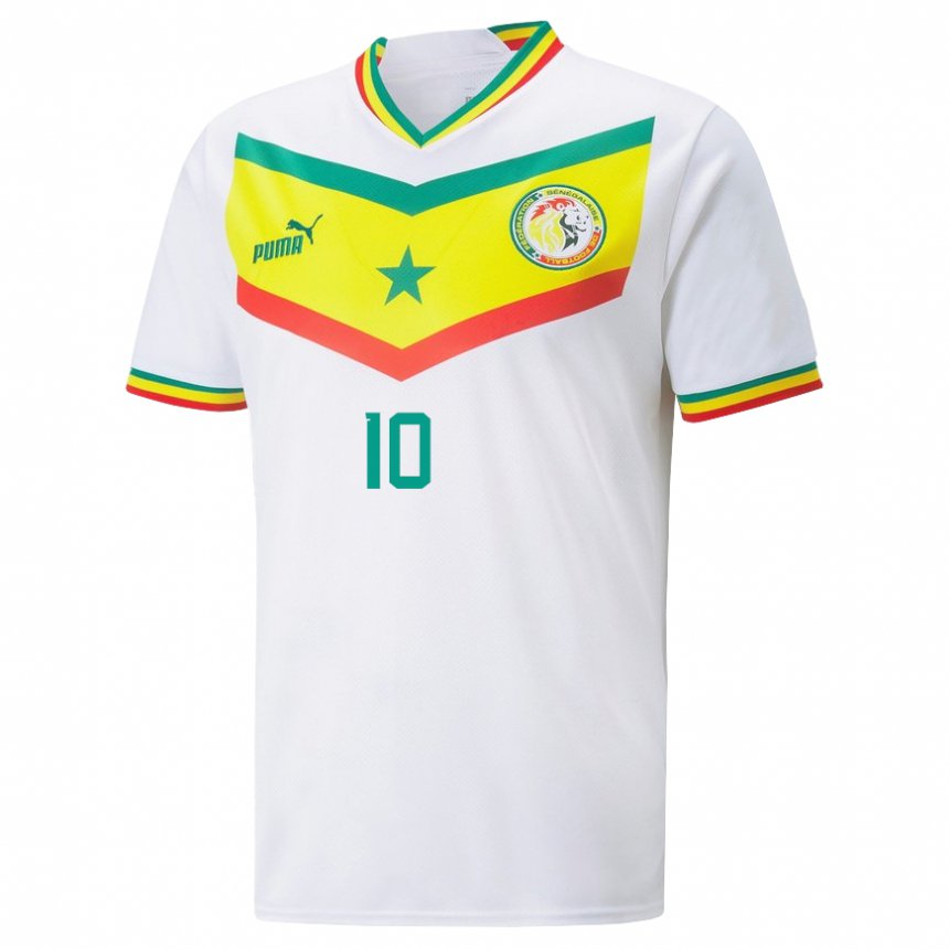 Kinder Senegalesische Sadio Mane #10 Weiß Heimtrikot Trikot 22-24 T-shirt Belgien