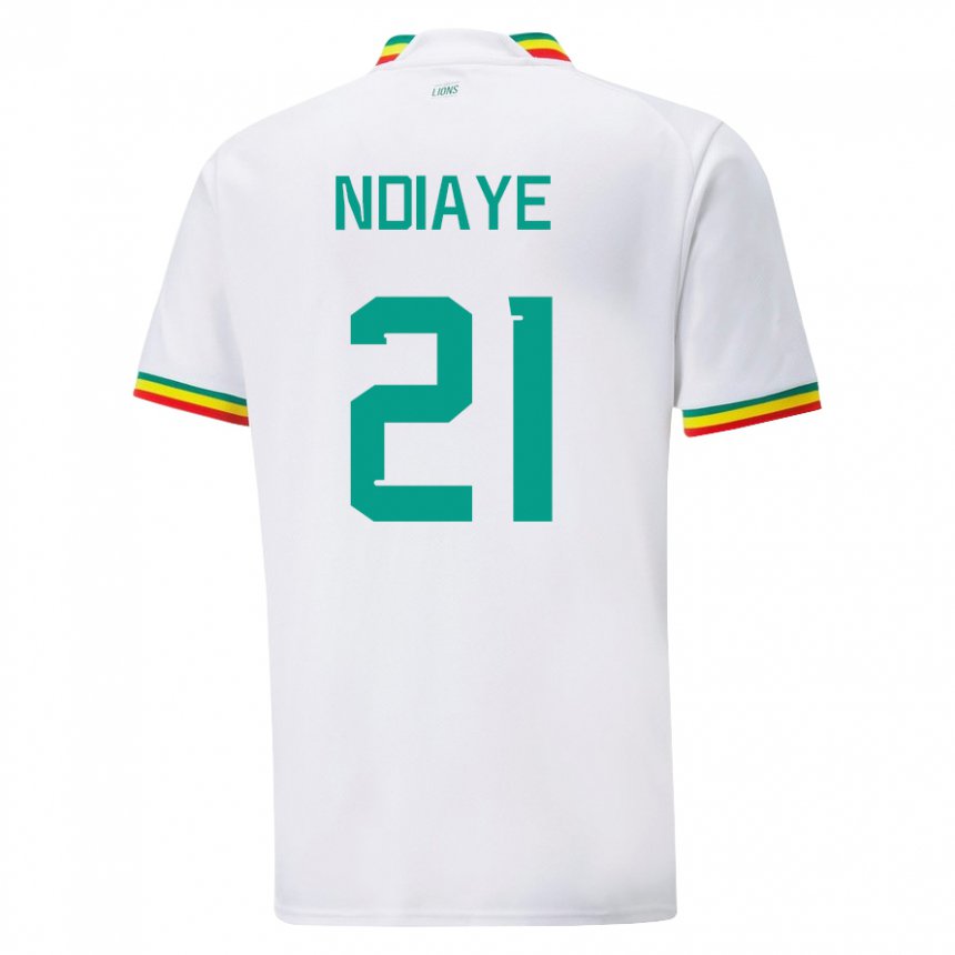 Enfant Maillot Sénégal Iliman Ndiaye #21 Blanc Tenues Domicile 22-24 T-shirt Belgique