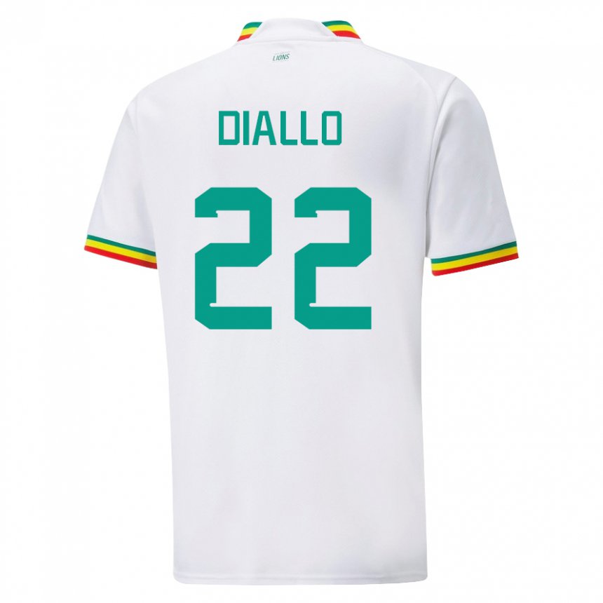 Enfant Maillot Sénégal Abdou Diallo #22 Blanc Tenues Domicile 22-24 T-shirt Belgique