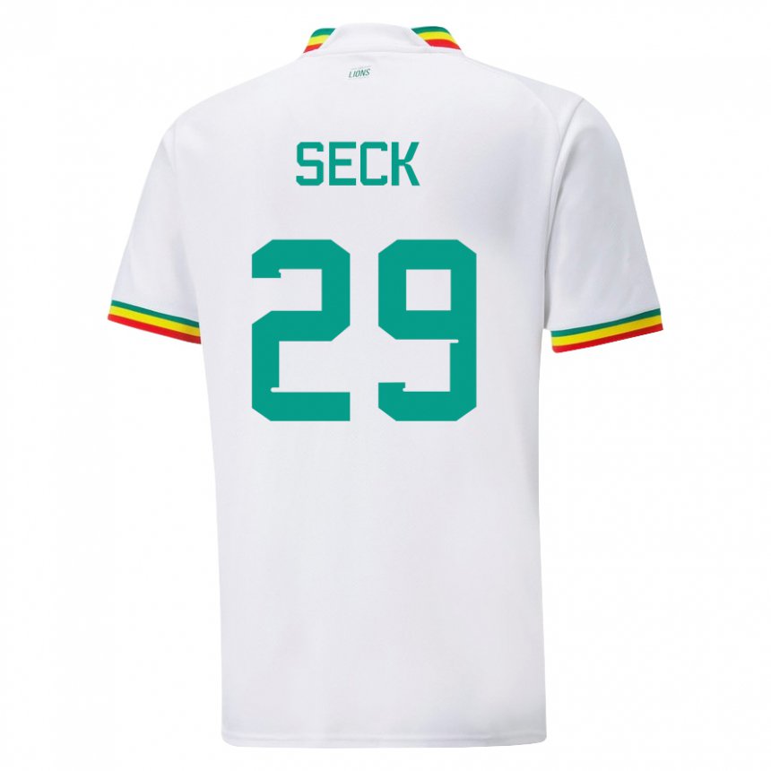 Enfant Maillot Sénégal Demba Seck #29 Blanc Tenues Domicile 22-24 T-shirt Belgique