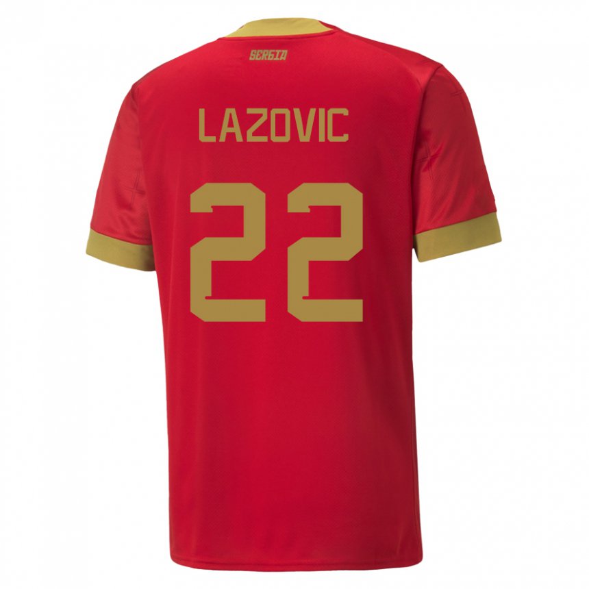 Kinder Serbische Darko Lazovic #22 Rot Heimtrikot Trikot 22-24 T-shirt Belgien