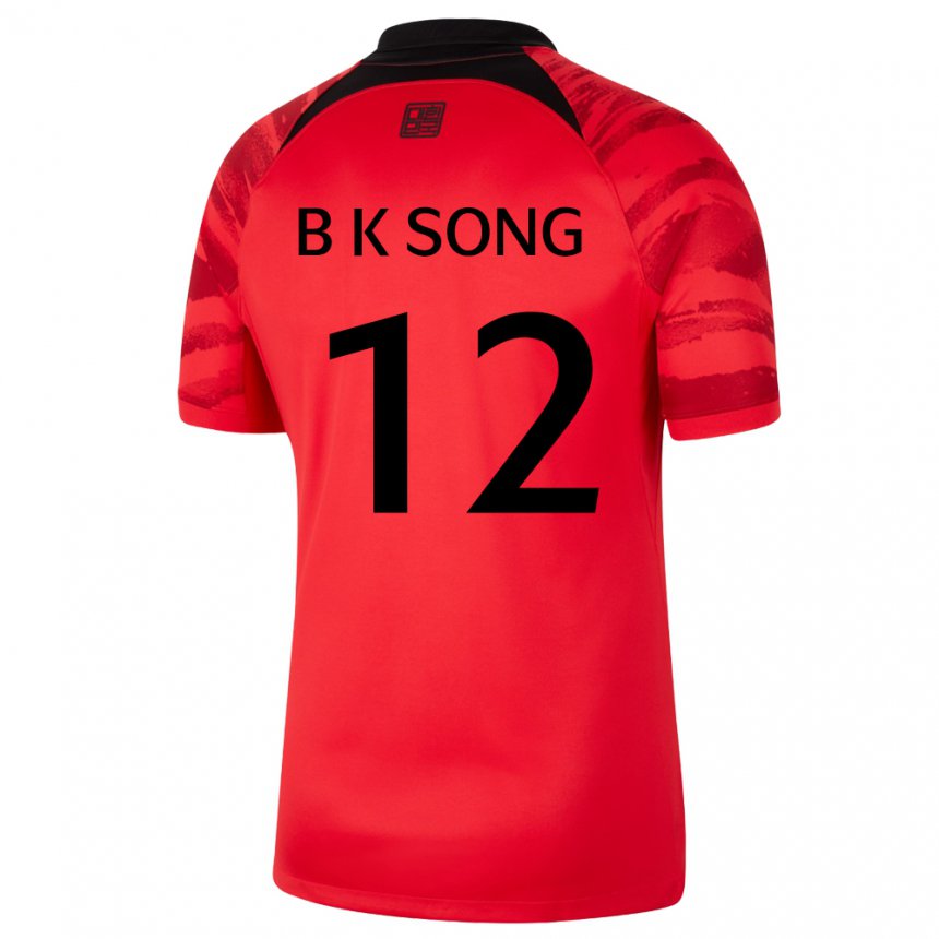 Enfant Maillot Corée Du Sud Bum-keun Song #12 Rouge Noir Tenues Domicile 22-24 T-shirt Belgique