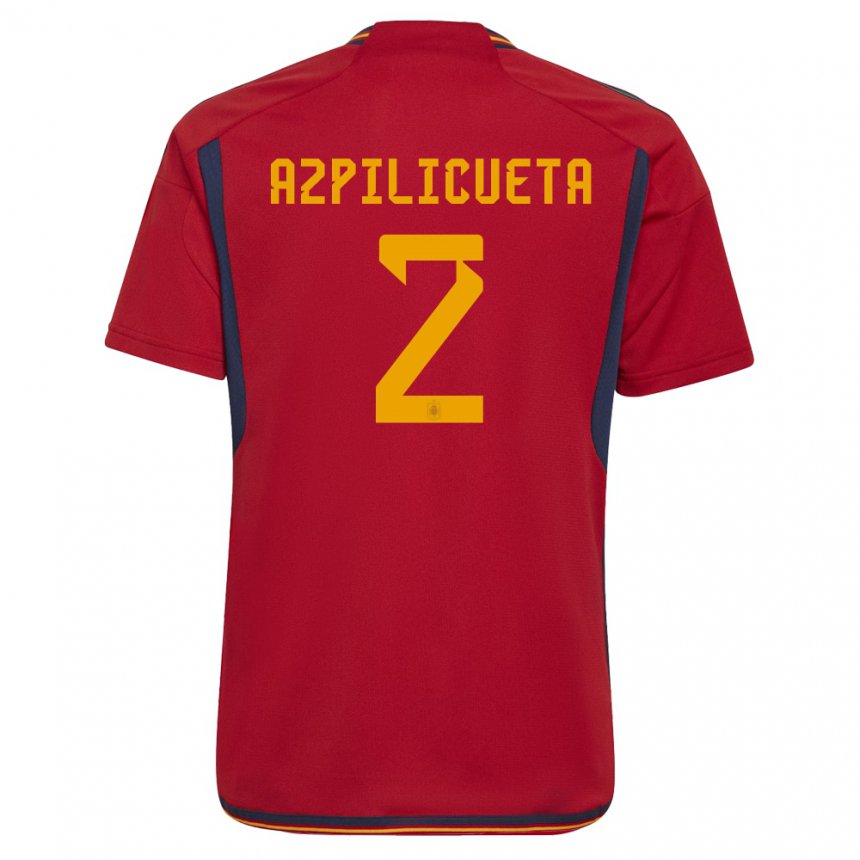 Enfant Maillot Espagne Cesar Azpilicueta #2 Rouge Tenues Domicile 22-24 T-shirt Belgique