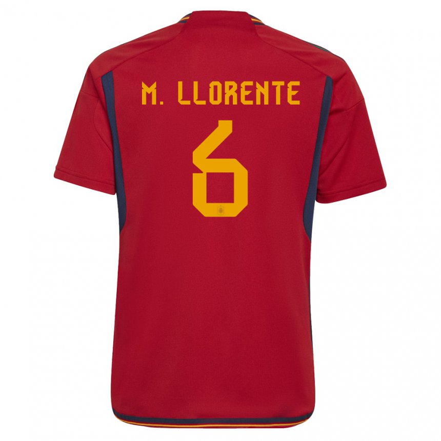 Kinder Spanische Marcos Llorente #6 Rot Heimtrikot Trikot 22-24 T-shirt Belgien