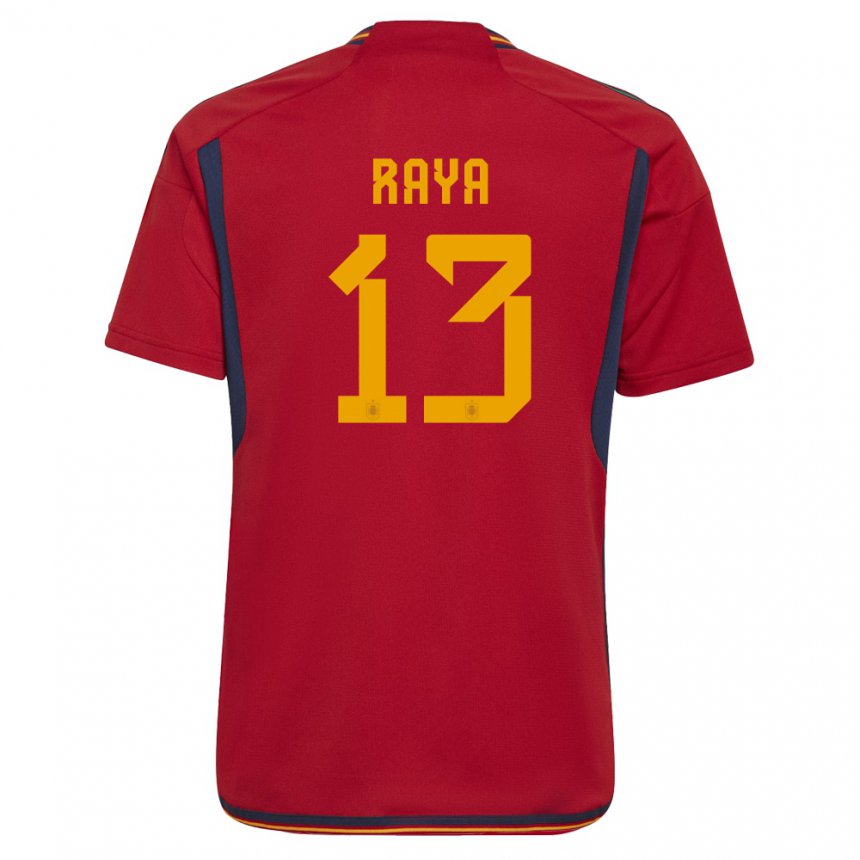 Kinder Spanische David Raya #13 Rot Heimtrikot Trikot 22-24 T-shirt Belgien