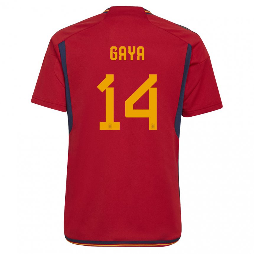 Kinder Spanische Jose Gaya #14 Rot Heimtrikot Trikot 22-24 T-shirt Belgien