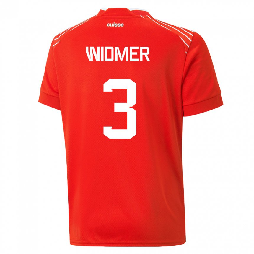 Kinder Schweizer Silvan Widmer #3 Rot Heimtrikot Trikot 22-24 T-shirt Belgien
