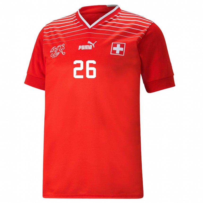 Kinder Schweizer Jordan Lotomba #26 Rot Heimtrikot Trikot 22-24 T-shirt Belgien