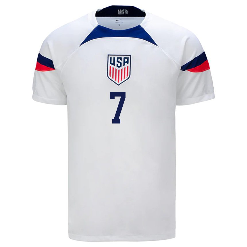 Kinder Us-amerikanische Paul Arriola #7 Weiß Heimtrikot Trikot 22-24 T-shirt Belgien