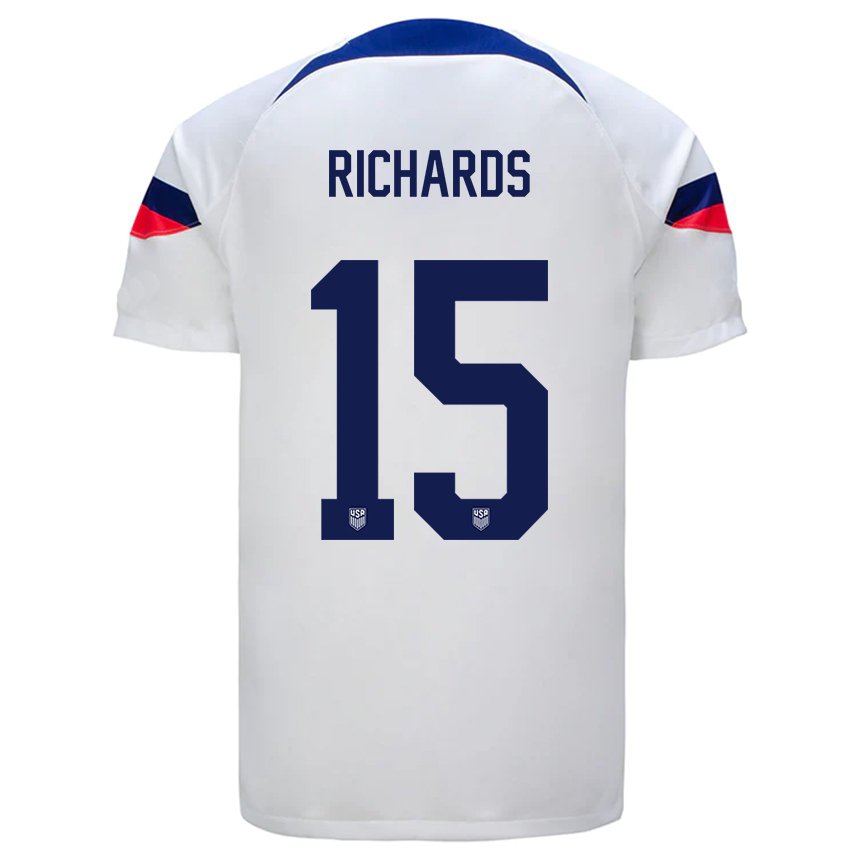 Kinder Us-amerikanische Chris Richards #15 Weiß Heimtrikot Trikot 22-24 T-shirt Belgien
