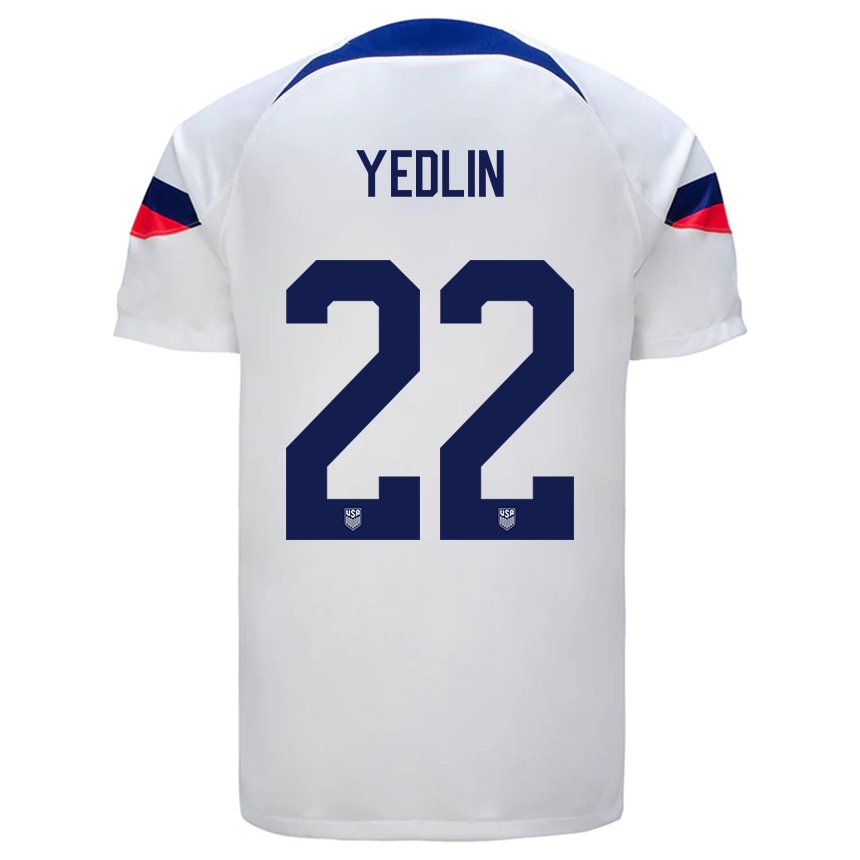 Kinder Us-amerikanische Deandre Yedlin #22 Weiß Heimtrikot Trikot 22-24 T-shirt Belgien