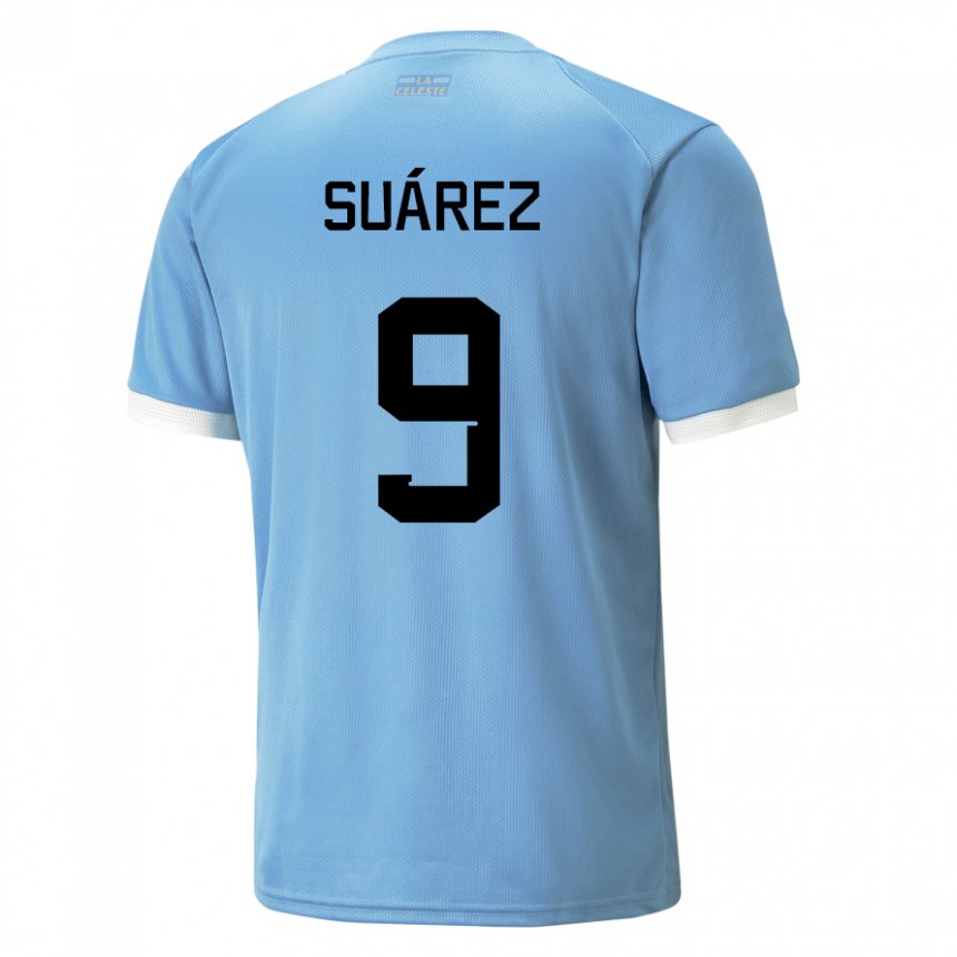 Kinderen Uruguayaans Luis Suarez #9 Blauw Thuisshirt Thuistenue 22-24 T-shirt België