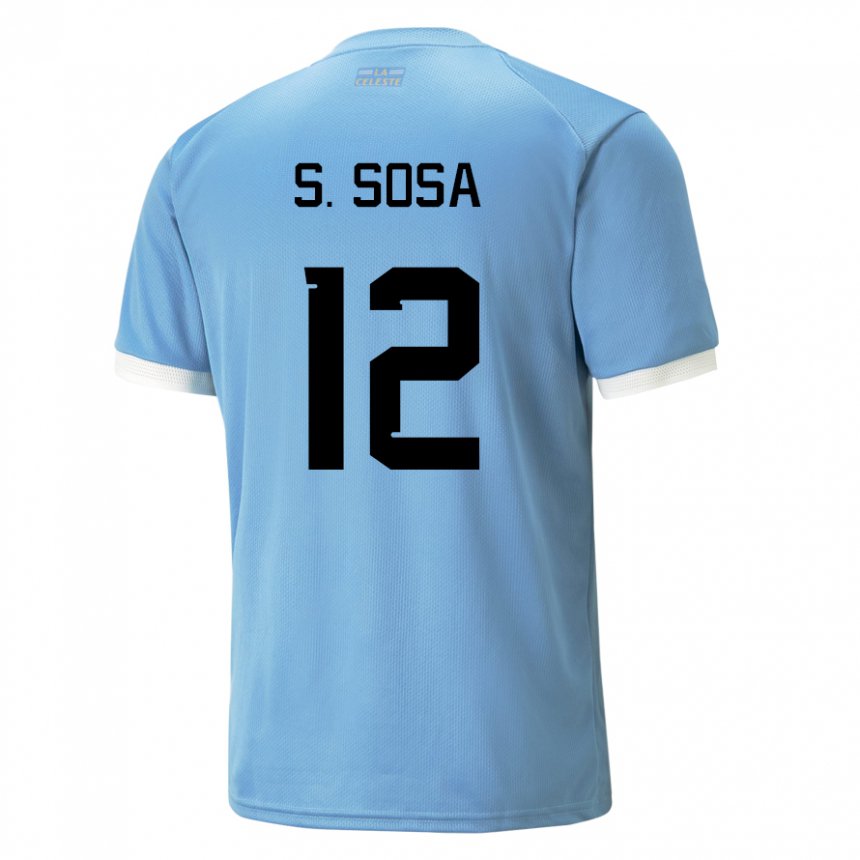 Enfant Maillot Uruguay Sebastian Sosa #12 Bleue Tenues Domicile 22-24 T-shirt Belgique