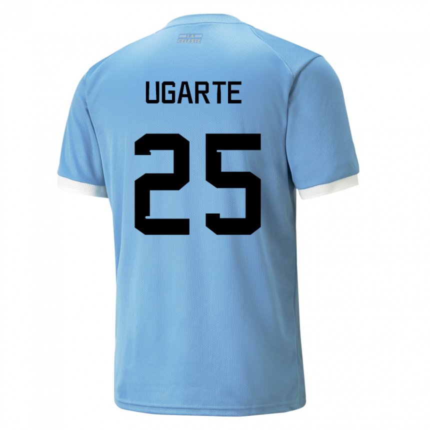 Kinderen Uruguayaans Manuel Ugarte #25 Blauw Thuisshirt Thuistenue 22-24 T-shirt België
