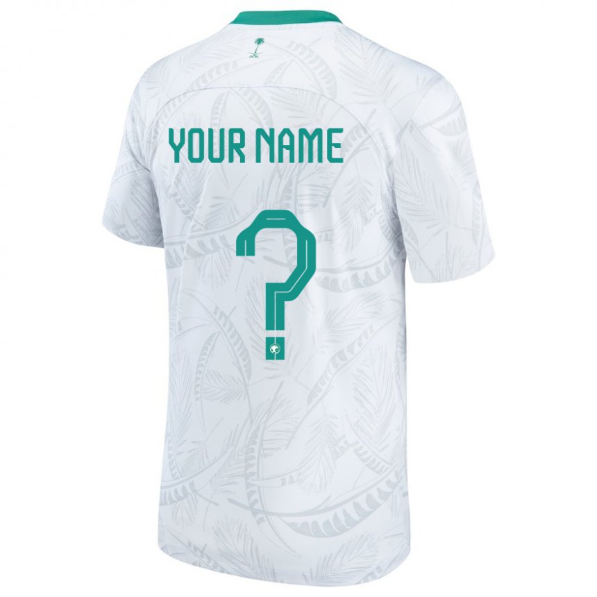 Enfant Maillot Arabie Saoudite Votre Nom #0 Blanc Tenues Domicile 22-24 T-shirt Belgique