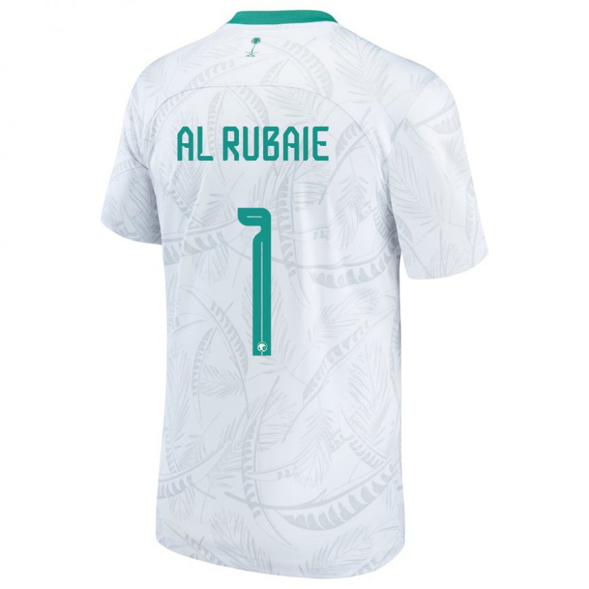 Enfant Maillot Arabie Saoudite Mohammed Al Rubaie #1 Blanc Tenues Domicile 22-24 T-shirt Belgique