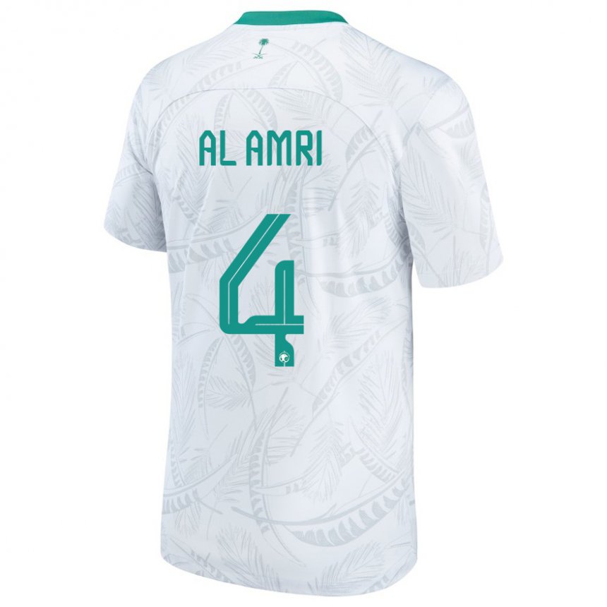 Kinderen Saoedi-arabisch Abdulelah Al Amri #4 Wit Thuisshirt Thuistenue 22-24 T-shirt België