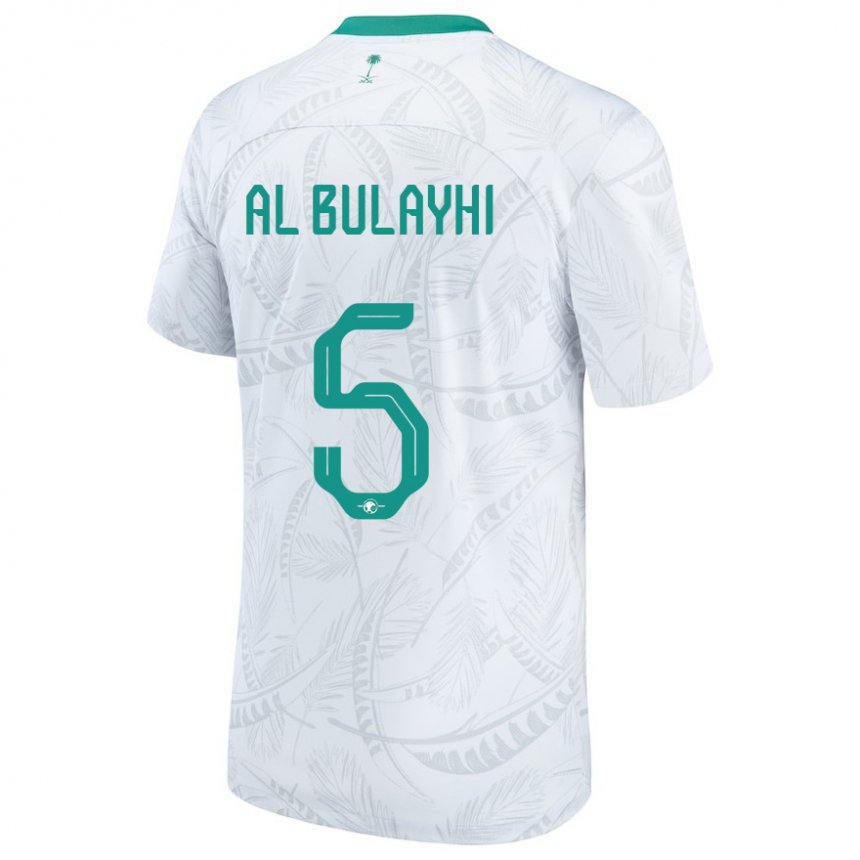 Enfant Maillot Arabie Saoudite Ali Al Bulayhi #5 Blanc Tenues Domicile 22-24 T-shirt Belgique