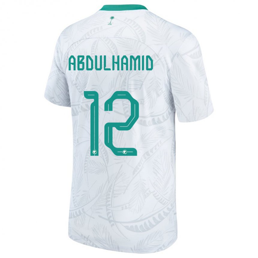Kinder Saudi-arabische Saud Abdulhamid #12 Weiß Heimtrikot Trikot 22-24 T-shirt Belgien