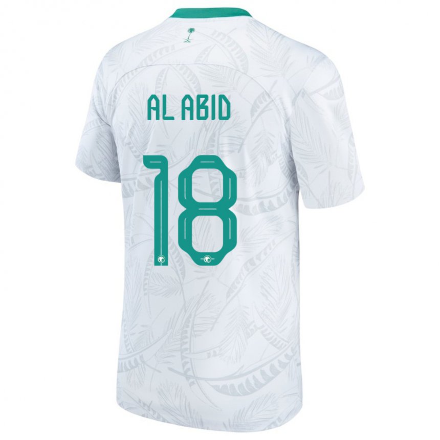 Kinder Saudi-arabische Nawaf Al Abid #18 Weiß Heimtrikot Trikot 22-24 T-shirt Belgien
