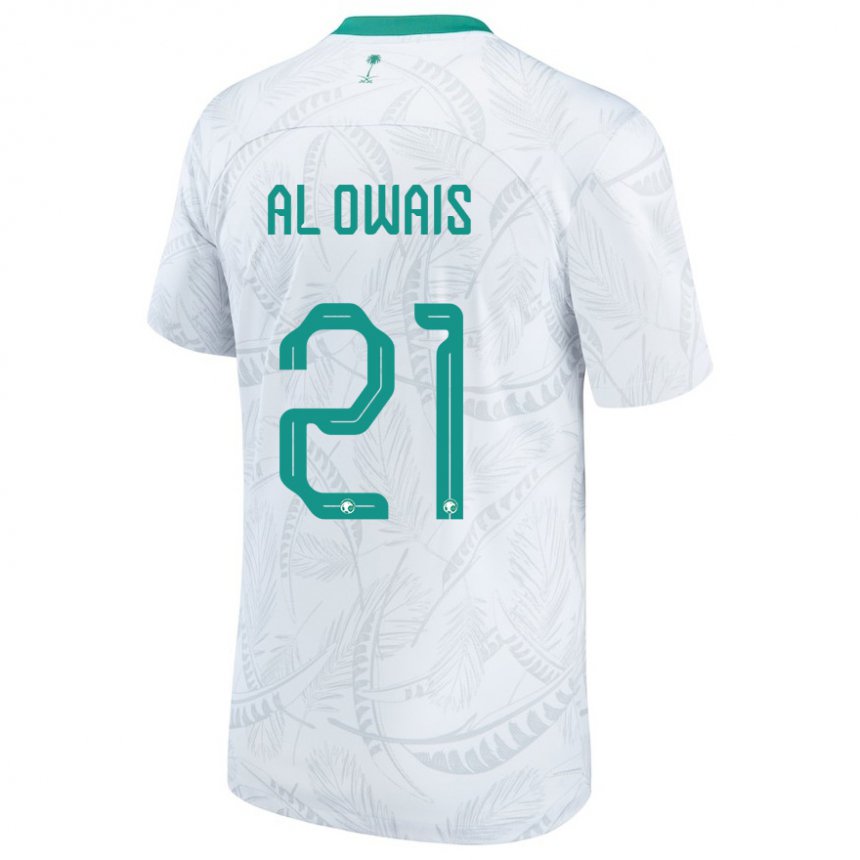 Enfant Maillot Arabie Saoudite Mohammed Al Owais #21 Blanc Tenues Domicile 22-24 T-shirt Belgique