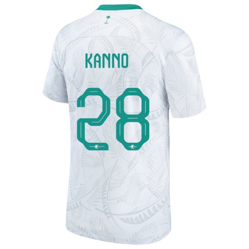 Enfant Maillot Arabie Saoudite Mohamed Kanno #28 Blanc Tenues Domicile 22-24 T-shirt Belgique