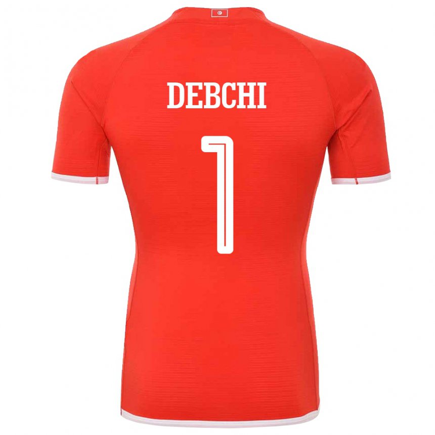 Enfant Maillot Tunisie Mohamed Sedki Debchi #1 Rouge Tenues Domicile 22-24 T-shirt Belgique