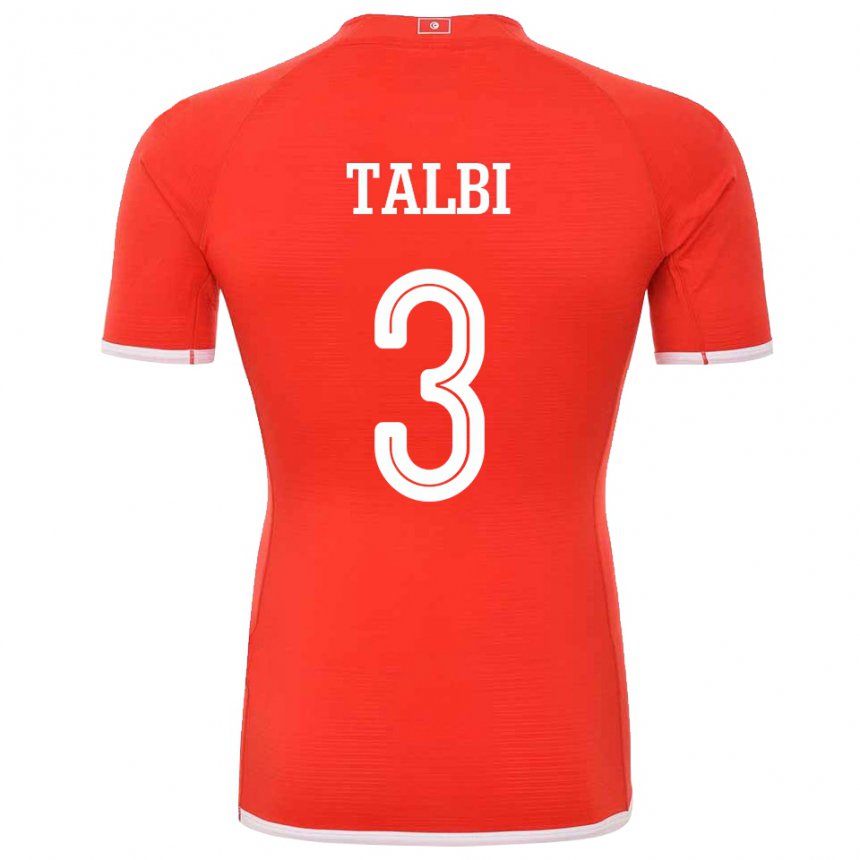 Kinder Tunesische Montassar Talbi #3 Rot Heimtrikot Trikot 22-24 T-shirt Belgien