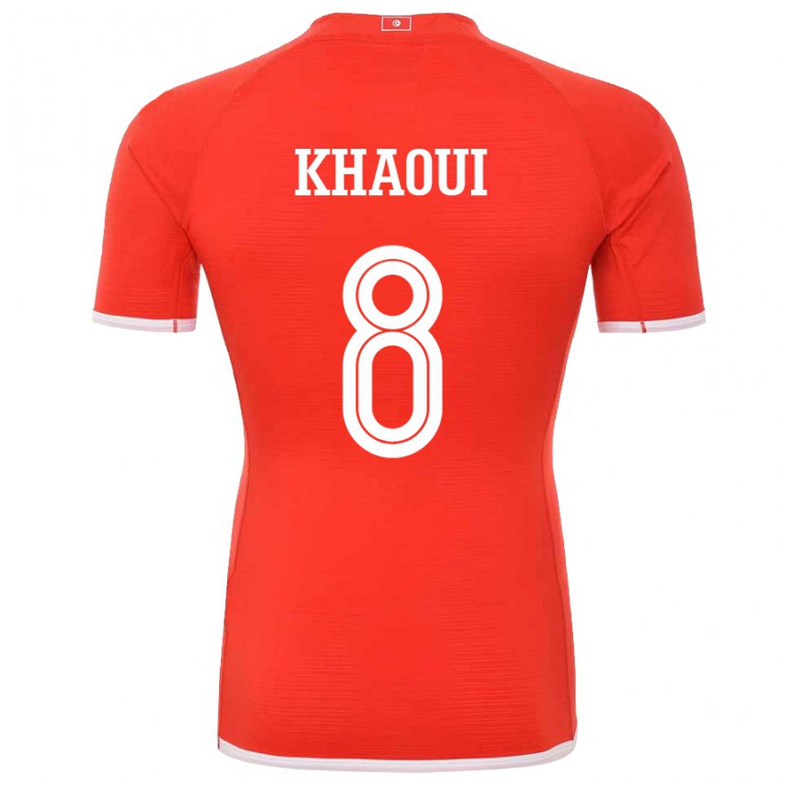 Kinder Tunesische Saif Eddine Khaoui #8 Rot Heimtrikot Trikot 22-24 T-shirt Belgien
