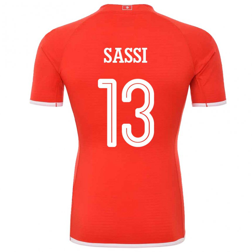 Kinder Tunesische Ferjani Sassi #13 Rot Heimtrikot Trikot 22-24 T-shirt Belgien