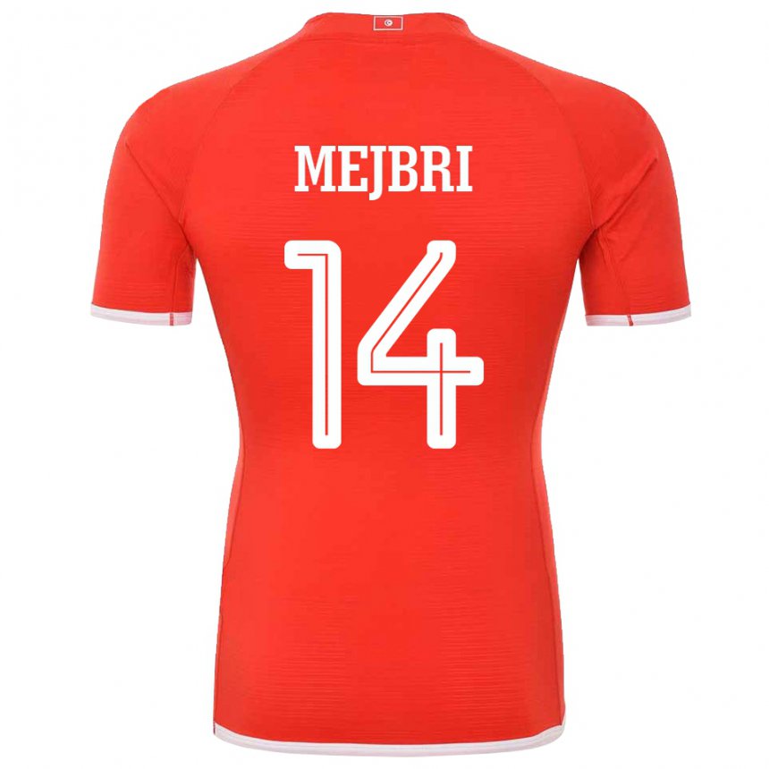 Enfant Maillot Tunisie Hannibal Mejbri #14 Rouge Tenues Domicile 22-24 T-shirt Belgique