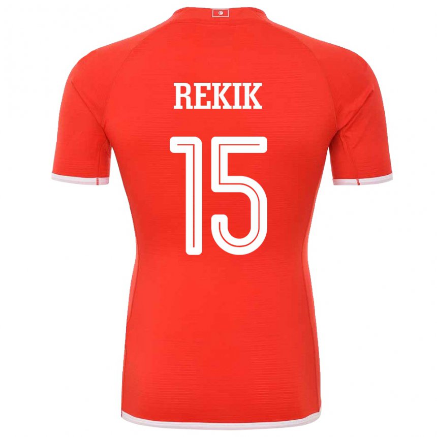 Enfant Maillot Tunisie Omar Rekik #15 Rouge Tenues Domicile 22-24 T-shirt Belgique