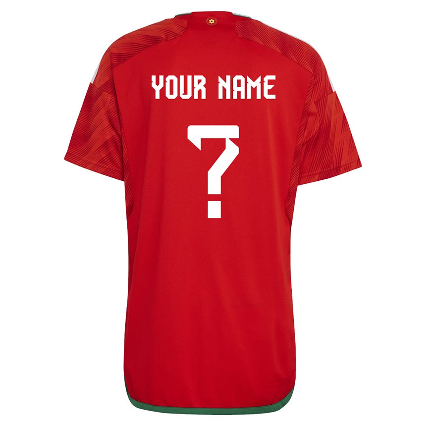 Enfant Maillot Pays De Galles Votre Nom #0 Rouge Tenues Domicile 22-24 T-shirt Belgique