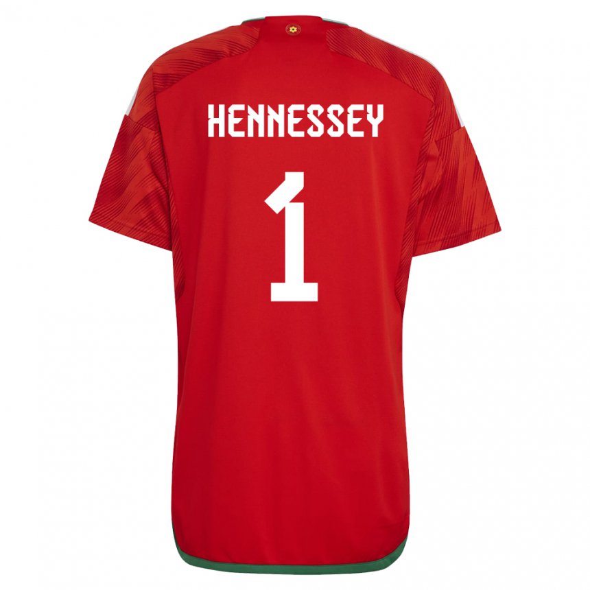 Kinderen Welsh Wayne Hennessey #1 Rood Thuisshirt Thuistenue 22-24 T-shirt België