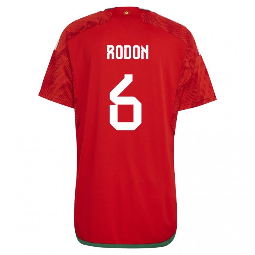 Kinder Walisische Joe Rodon #6 Rot Heimtrikot Trikot 22-24 T-shirt Belgien
